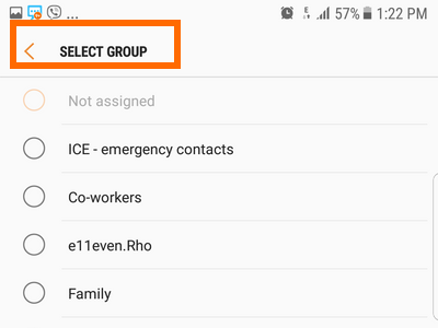 Android S7 Select and Save Contact Group