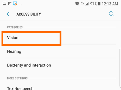 Android Samsung Settings Accessibility Vision