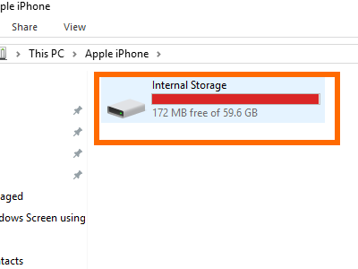 Computer iPhone Storage Drive internal