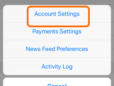 Facebook Mobile Account Settings