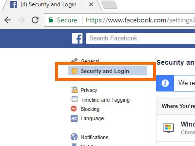 Facebook Security and Login Settings