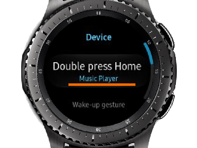 Gear S3 Home - Settings - Device - Double Press Home with Music Player