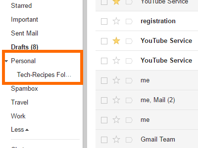 Gmail Folder Created