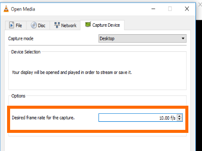 VCL Capture Desired Frame Rate