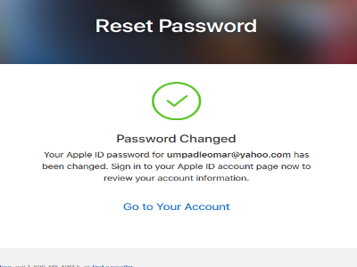 iCloud Password Changed