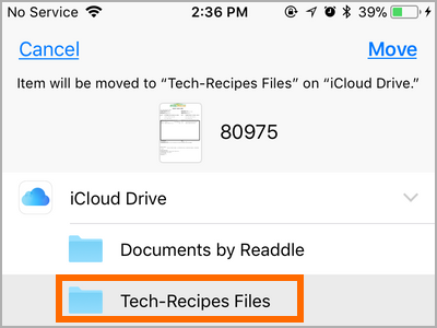 iPhone Files Select button Choose File Selecct Folder