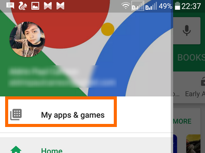 Android Playstore Menu My apps and Games
