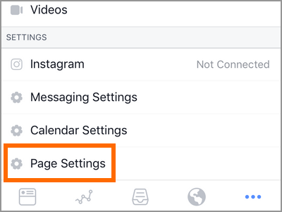 Facebook ManagerPage Settings