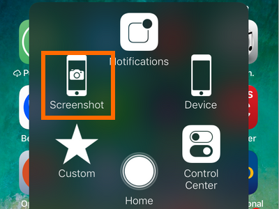iPhone Assitive Touch Button Screenshot