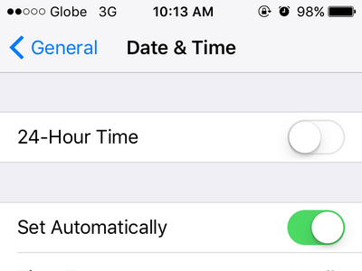 iPhone Settings General Date and Time Menu