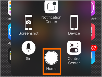 iPhone X Assistive Touch Home