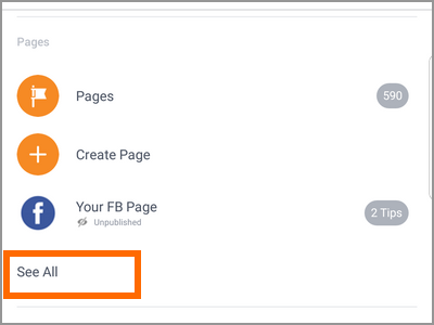Android Facebook Settings Pages See All