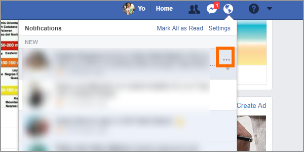 Facebook Notifications More Options