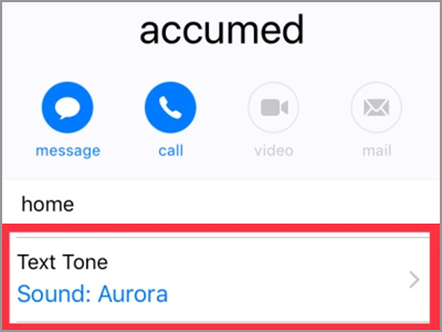 iPhone Home Contacts Text Alert Customized