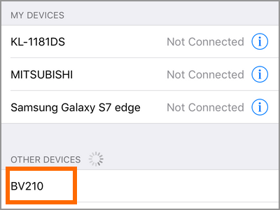 iPhone Settings Bluetooth Device Choose