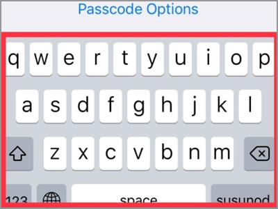 iPhone Settings Touch ID & Passcode Set Passcode Custom Alphanumeric Code QWERTY