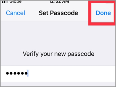 iPhone Settings Touch ID & Passcode Set Passcode Custom DONE