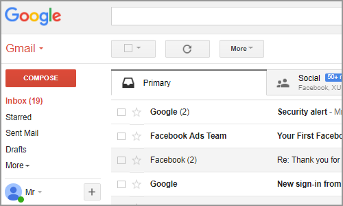 Gmail Main Interface