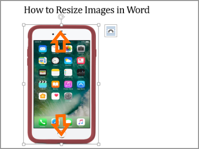 Resize Word Image Selected Move Up or Down