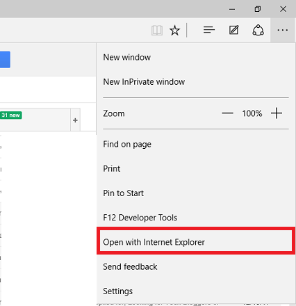 Open Internet Explorer On Microsoft Edge