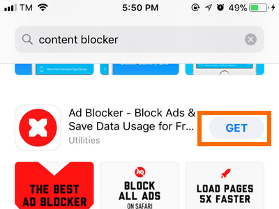 iPhone App Store Content Blocker Install or Get