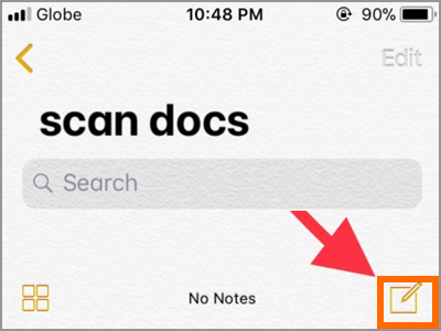 iPhone Home Notes Choose Folder Compose Message icon
