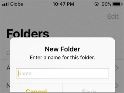 iPhone Home Notes New Folder Name