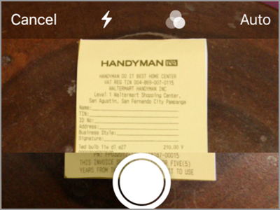 iPhone Home Notes Scan Documents Choose Document