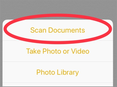 iPhone Home Notes Scan Documents