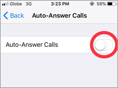 iPhone Settings Call Audio Routing Auto Answer Calls Switch
