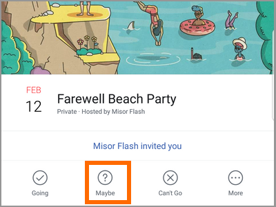 Android Facebook Menu Events Choose Event Maybe