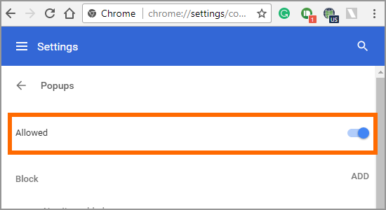 Google Chrome Menu Settings Advanced Content Popups Allowed