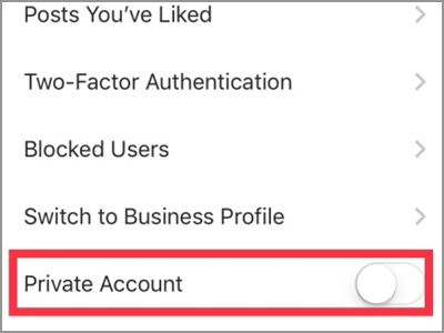 Instagram Profile Settings Private Account