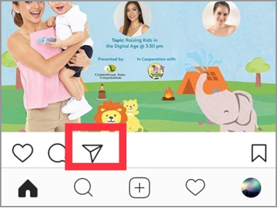 Instagram Direct Message icon from post