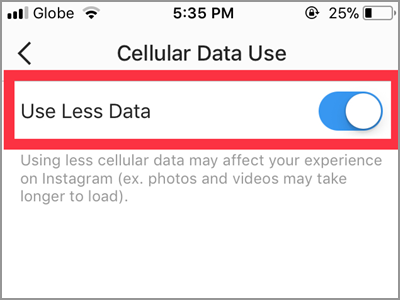 Instagram Settings Use Less Data