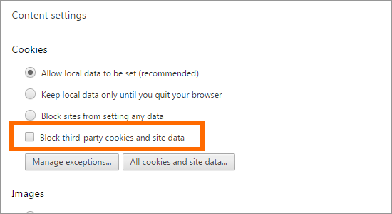 unblock 3rd party cookies