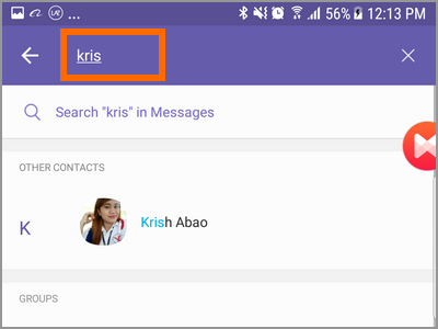 Viber Search Button Search Contact