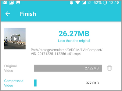 Android Video Converter Compression Done