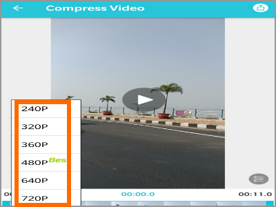 Android Video Converter Select Compression Resolution