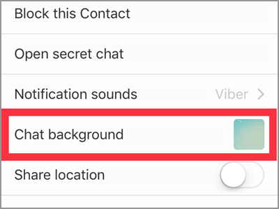 Viber Message Name Chat Info & Settings Chat Background