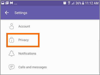 Viber More Settings Privacy