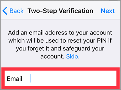WhatsApp Settings Account Two Step Verification Enable 6 digit PIN Confirm NEXT