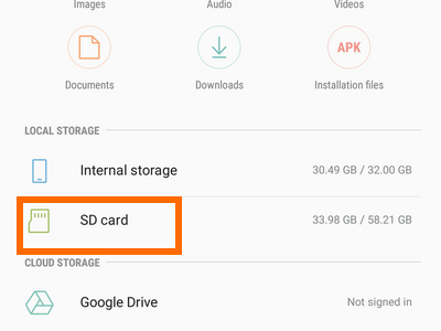 Android File Manager SD Card Storage