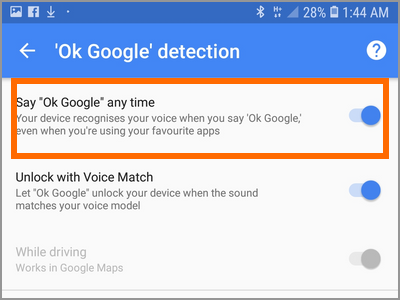 Android Settings Lock Screen And Security Smart Lock Voice Match OK Google At Any Time
