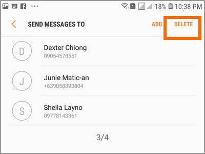 Android Settings Advanced Features Send SOS Messages To Delete