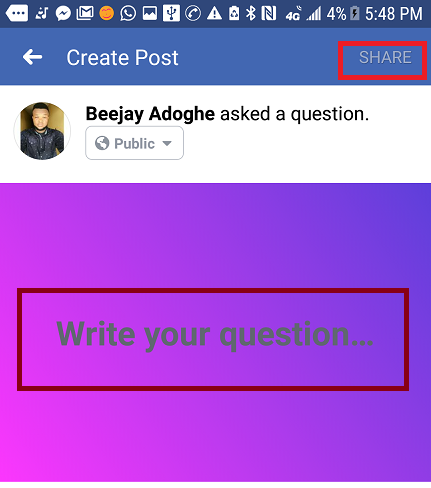 Create Did you know questions on Facebook