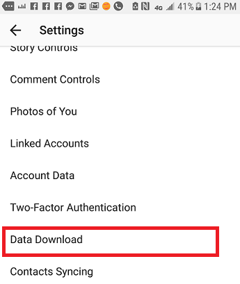 Download all your Instagram data