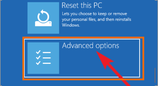 Windows Restart button Update and Security Recovery Restart PC Troubleshoot Advanced Optioin