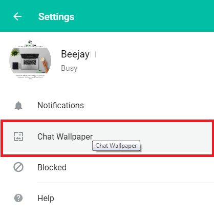Change Chat wallpaper on WhatsApp web