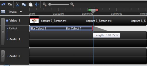Resize Blur Callout on Timeline Camtasia Studio